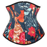 Retro Women Vintage Underbust Floral Pattern Corsets Bustiers Waist Trainer Body Shaper Slim Corselet Top