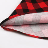 Red Plaid Short Sleeve Cotton Robe Pin Up Swing Checked Print Vintage 50s 60s Dresses