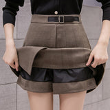 Women High Waist Pleated Skirts Spring Fashion Korean Style All-match Ladies Elegant A-line Short Skirt