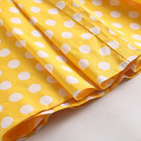 2021 Yellow 50s Pinup Vintage Button Front Polka Dot Summer Tank Rockabilly Dresses Women Party Belted Cotton Midi Dress