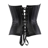 Women Gothic Sexy Faux Leather Overbust Corset Bustier Hot Lingerie Top Plus Size Waist Cincher Body Shaper Corsets Black/Red