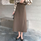 Women Casual Long Spring Fashion Korean Style All-match High Waist Ladies Elegant A-line Skirt