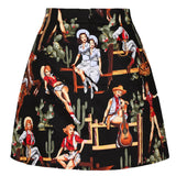Retro Vintage Women Summer Bodycon Short Mini Skirts High Waist Floral Print Pencil Skirts 50s Ladies Female Clubwear Bottoms