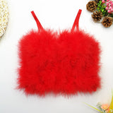 Sexy Feather Show Women Camis Winter Cropped Slim Body Corset Crop Top To Wear Out Push Up Bustier Bra