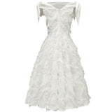 Elegant Tassel Strapless Off Shoulder Holiday Wear Short White Evening Party Dresses