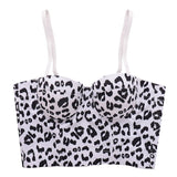 Short Summer Printing Top Crop Top Women Harajuku Backless Cami Tops With Built In Bra Push Up Bralette Clothes