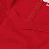 Red Vintage Summer Casual Short Sleeve Robe Pin Up Swing Midi Party Office Ladies Dresses