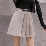 Women High Waist Pleated Skirts Spring Fashion Korean Style All-match Ladies Elegant A-line Short Skirt