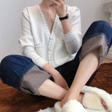 Women V-Neck Poncho Vintage Button Knit Cardigans Cropped Tops Coat Sweater