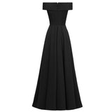 1950s Long Formal Summer V Neck Swing Off Shoulder Runway Party Dress