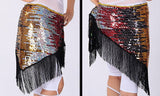 Belly Dance Triangle Hip Scarf Shining Indian Ombre Sequin Fringe Wrap Skirt Belt Party Club Stage Costumes