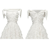 Elegant Tassel Strapless Off Shoulder Holiday Wear Short White Evening Party Dresses