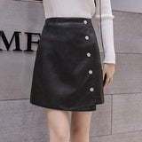 Women High Waist Mini Skirts Spring Korean Style Single-breasted All-match Ladies Elegant Short Skirt