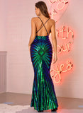Evening Party Sequins Maxi Spaghetti Strap V Neck Sexy Elegant Sequin Long Dress Gowns