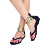 Summer Newest Metallic Female Street Leisure Shoes Woman Plus Size Sandals