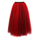 Women Multilayer Sexy Chiffon Mesh Tulle Pleated Long Skirt Victorian Retro Multicolor Fluffy Fashion Skirt Ball Gown Plus Size