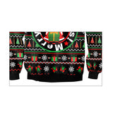 Ugly Christmas Sweater Merry Christmas 3D Printing Funny Round Neck Couple Long Sleeve Pullover