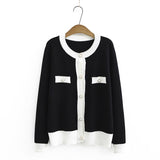 Autumn Women Elegant Knitted Sweater O-Neck Long Sleeve Cardigans Tops Streetwear