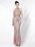 New Sliver Party Evening Dress Elegant Off Shoulder Long Sequin Evening Dress
