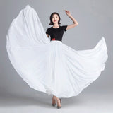 Chiffon Long Women Elegant Casual High Waist Boho Beach Maxi Solid Dance Skirt Streetwear