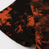 Tie Dye Short Sleeve Simple Design Holiday Party Casual Dress Streetwear