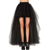 Summer Gothic Sexy Club Chic Tulle Women Long Skirts Casual Mesh Solid Black Office Lady Goth Female Fashion Maxi Skater