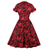 Vintage 50s 60s Retro Summer Short Sleeve Robe Pin Up Swing Midi Elegant Casual Floral Dress