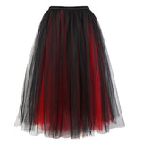 Women Multilayer Sexy Chiffon Mesh Tulle Pleated Long Skirt Victorian Retro Multicolor Fluffy Fashion Skirt Ball Gown Plus Size
