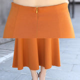 Women Solid High Waist A Line Casual Side Pocket Korea Style Vintage Long Skirts