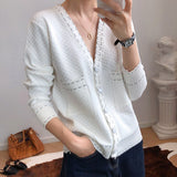 Women V-Neck Poncho Vintage Button Knit Cardigans Cropped Tops Coat Sweater