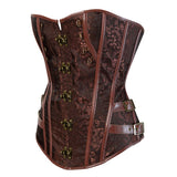 Women Steampunk Gothic Sexy Jacquard Buckle Overbust Corset Bustier Clubwear  Body Shaper Vintage Floral Corset Lingerie Top