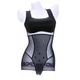 Women Bodysuit Shapewear Underwear See Through Mesh Sexy V-neck Bottom Stretch Slim Shapewear