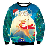 NEW Fashion Ugly Christmas Sweater Men Women Round Neck Holiday Xmas 3D Funny Christmas Elk Printing Pullover Tops