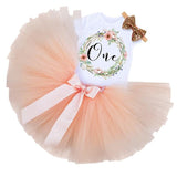 Baby Girl Birthday 1 Year Baptism Tutu Dress Princess Toddler Girl Party Outfits