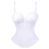 Elasticity Sexy Straps Halter Overbust Corset Lingerie Top Wedding Black/White Cotton with Cup Body shaper Hot Corset Bustier