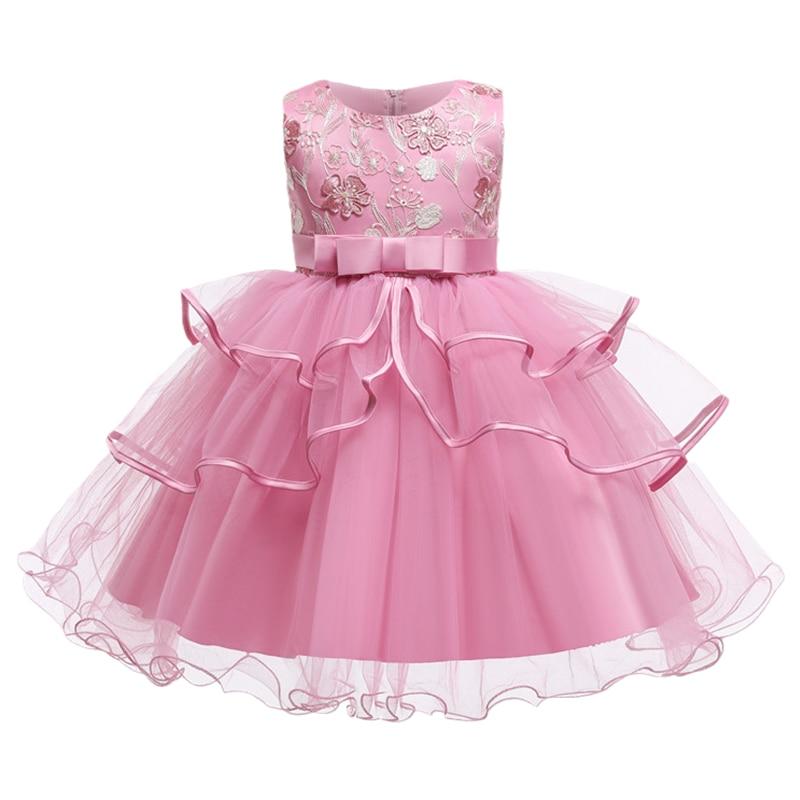 Girls Kids Flower Lace Princess Dress Children Elegant Party Tutu Prom Gown Wedding Evening Pageant Gown