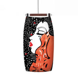 Print Summer Women Floral High Waist Pencil Vintage Sexy Party Wear Midi Skirt