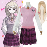 Hot New Danganronpa V3 Cosprey Akamatsu kaede costume Women's uniform Anime Shirt / Vest / skirt / socks/Wigs JK school uniform