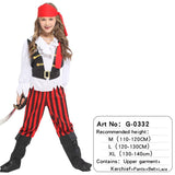 Halloween Kids Pirate Costume With Hat Fancy Boys Girls Outfit Sets For Children Birthday Party School Carnival Dress No Weapon