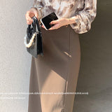 Women Casual Long Spring Fashion Korean Style All-match High Waist Ladies Elegant A-line Skirt