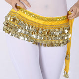 Multi-Rows Gold Coin Beads Belly Dance Skirt Wrap Gift Idea Dance Shows Party Night Out Shining Velvet Hip Scarf Skirt Dancewear