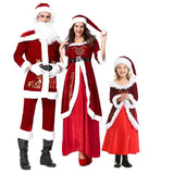 Women Men Boy Girl Christmas Santa Claus Costume Kids Adults Family Christmas Cosplay Costumes Carnival Party Supplies