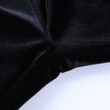 2021 Gothic Black Velvet Lace Trim High Waist Slim Fit Flare Pants Vintage Clothes Women Trousers Streetwear Skinny Pants