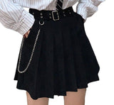 Women Mini Pleated Y2K Cargo Skirt For Girl School Black Skater Streatwear Harajuku High Waist Emo Fairy Grunge Lolita Skirts