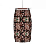 Print Summer Women Floral High Waist Pencil Vintage Sexy Party Wear Midi Skirt