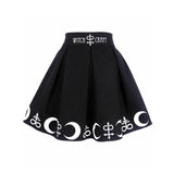 Women Moon Letters Print Gothic Tops Vintage Short Sleeve Black Shirt Punk Harajuku Darkness Goth Blouse Plus Size