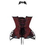 Gothic Spiral Steel Boned Waist Trainer Halter Corsets Bustier Body Overbust Top Steampunk Lingerie Body Shaper