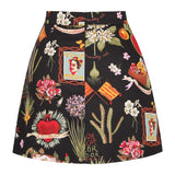 Retro Vintage Women Summer Bodycon Short Mini Skirts High Waist Floral Print Pencil Skirts 50s Ladies Female Clubwear Bottoms