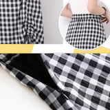 High Waist Plaid Buttocks Side Split Mermaid Japan Style Black Elegant Jupe Skirts