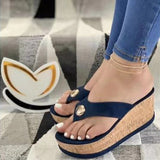 Summer Cork Sole Platform Women Sandals Slipper Flip-Flops Shoes